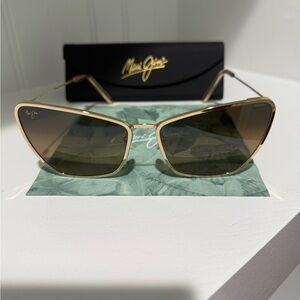 Maui Jim Gold Brown Modern Glasses